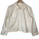 Unpublished  Boxy Denim Jacket Oversized Cream Slight Crop Off White, size Small Photo 0