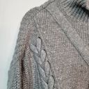 Elizabeth and James  Sweater Women Small Gray Chunky Knit High Mock Neck Casual Photo 3