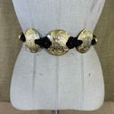 Vintage Black Rope Stretch Belt With Gold Toned Hardware 30 Photo 14