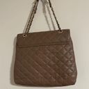 DKNY  quilted leather taupe purse tote bag Donna Karan Photo 1