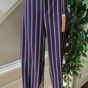 Harper  Women's Blue Striped Cotton Straight Legs Mid Rise Standard Dress Pant Photo 11