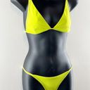 Solid & Striped  The Morgan Two Piece Bikini Set Swimsuit Neon Yellow Small Photo 3