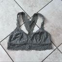 Aerie  womens lace racerback bralette grey medium Photo 0