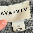 Ava & Viv  Gray Stripe Long Sleeve Crew Neck Tee Shirt 3X Photo 7