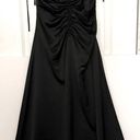 Jason Wu  Black Satin Tie Strap low black slip midi dress ruched S Photo 12