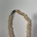 Retro 90s Y2K Crushed Shell Beaded Surfer Beach Screw Close Short Necklace Tan Photo 2