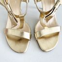 Kate Spade Gold Leather Bow Accent Open Toe Heels Photo 2