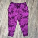 All In Motion  Size XXL High Rise Waist Ribbed Jogger Pants Womens Purple Tie-Dye Photo 2