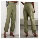 The Range  Structured Twill Cargo Pants in Khaki Green Photo 1