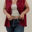 Coldwater Creek - Deep Red Velvety Leather Vest Photo 2