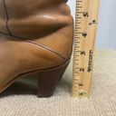 Frye Vintage  Boots Womens 5.5 Crissie Tall Brown Leather Mid Heel Block Zip USA Photo 11