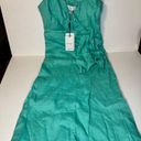 Reiss Esme Linen Side Tie MIDI Dress Aqua casual classic stylish  summer chic Photo 5