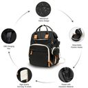 Akshomz Diaper Bag Backpack with Changing Station, Black Tan NEW Photo 3