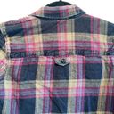 Vans  Shirt Womens XS Meridian Flannel Shirt Purple Black Plaid Button Front Photo 5