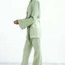 ZARA NWT  GREEN KNOTTED SATIN EFFECT BLAZER 7668/527. Size large. Photo 4