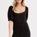 Free People  Black Sunset Puff Sleeve Mini Party Dress Photo 5