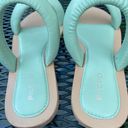 Pilcro Anthropologie NWOT  Mint Pistachio Double Puff Strap Flat Slide Sandal Women's US 8 SlipOn Puffy band padded Photo 4