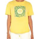 Wildfox  Yellow Radiate Positivity Graphic T-shirt Tee, Size M, New without Tag Photo 0