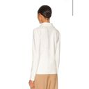 L'Academie  Womens XS Bone White The Amarine Top Deep V Long Sleeve New Collared Photo 2