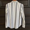 Orvis  Women’s Small Black & White Striped Linen Long Sleeve‎ Button Shirt Photo 5