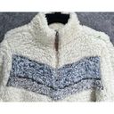 Weatherproof  Vintage Womens Faux Sherpa Pullover Sweater S Cream Chevron 1/4 Zip Photo 3