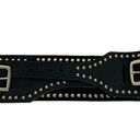 B-low the Belt  Black Leather Silver Tone Hardware Waist Belt Photo 0