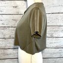 Edge GREEN ENVELOPE Cropped Rough  Top w Single Button Closure Olive Green-S Photo 1