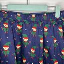 Modcloth  More Than Charming Cotton Skirt Santa Elf Print Navy Blue M Photo 8