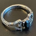 Onyx Black  silver plated ring size 6.5 Photo 1