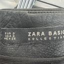 ZARA  Embroidered Mini Skirt Black Size S Faux Leather Floral Bohemian Lined Photo 1