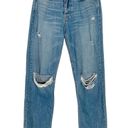 GRLFRND  Helena High Rise Distressed Ripped Straight Crop Jean Size 28 Photo 2