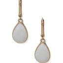 DKNY  Pave & Tear-Shape Stone Drop Earrings in Gold/White MSRP $32 NWT Photo 0