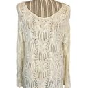 Eight Eight Eight  White Long Sleeve Cotton Knit Sweater Blouse Women Sz XL Photo 0