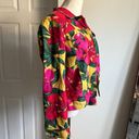 Krass&co Jones &  Pink Yellow Green Tropical Floral Button Down Jacket Photo 1