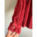 Vintage L.L. Bean Corduroy Shacket Button Up Long Sleeve Shirt Red Women’s LP Size undefined Photo 4