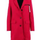 Love moschino  Elegant Red Wool Blend Coat with Logo Detail Sz IT 44 / US L NEW Photo 3