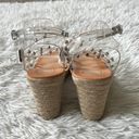 Dolce Vita Maxton Crystal studded Vinyl Espadrille Wedge Sandal beige size 8 Photo 5