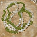 infinity NWOT Genuine White Pearls & Green Peridot Chip  Wrap Necklace Photo 4