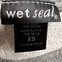 Wet Seal  Grey Black Lace 3/4 Sleeve Crewneck Sweatshirt Size XSmall EUC Photo 2