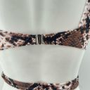 Matte Collection  Women’s Brown Snakeskin Mesh Cutout One-Piece Swimsuit Small Photo 6