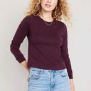 Old Navy Fitted Long-Sleeve Cropped T-Shirt in Purple Photo 1