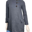 Diane Von Furstenberg  DVF Women’s 0 Dark Gray Cotton Wool Button Up Coat Jacket Photo 3