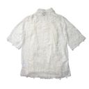 Farm Rio NWT  Tropical Wind Guipure Lace Shift in Off-white Shirt Dress S Photo 6