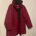 L.L.Bean  Women’s Hooded Wing Jacket Size XL Nylon Long Sleeve Wine Color Photo 0