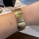 Unique Vintage Vintage Hammered Square cuff bracelet gold tone Photo 0