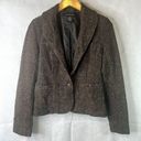 Calvin Klein Jeans ‎ Fitted Brown Tweed Wool Blend Jacket Size Small Photo 10