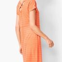 Talbots T By  Orange Striped Textured Terry Cloth Knee Length Shirt Dress Size S Photo 3