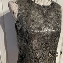 DKNY Brocade Wool Jacquard Metallic Shiny Whimsygoth Formal Evening Tank Floral Sleeveless Top Women's Size 12 Blouse Photo 1