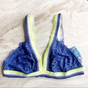 Free People  Mika Lace Bralette Blue Size Large Photo 3