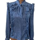 Lost + Wander  textured ruffled front tie Victorian style blouse size S Photo 0